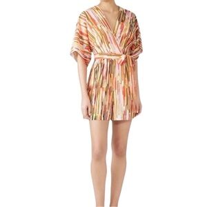 Slate & Willow multi colored romper size small tie waist